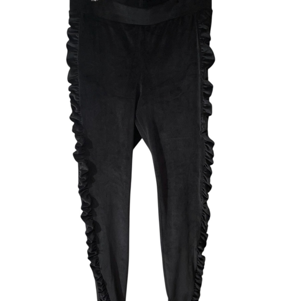 Torrid Velvet Black Leggings with Ruffle Detail